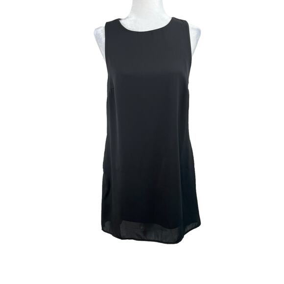 Nordstrom Rack Solid Little Black Dress Sleeveless Mini Sheath Small/Medium - Picture 2 of 13